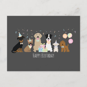 Geburtstagsfeier Hunde Postkarte
