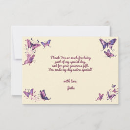 Geburtstagsfeier im Garten mit Schmetterlingen Dankeskarte