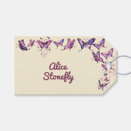 Geburtstagsfeier im Garten mit Schmetterlingen Geschenkanhänger