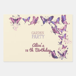 Geburtstagsfeier im Garten mit Schmetterlingen Geschenkpapier Set