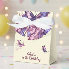 Geburtstagsfeier im Garten mit Schmetterlingen Geschenkschachtel