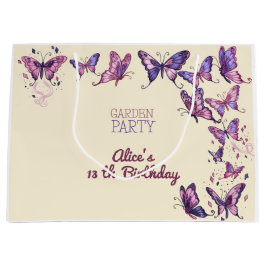 Geburtstagsfeier im Garten mit Schmetterlingen Große Geschenktüte