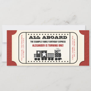 Geburtstagsfeier im Stil alter Zugtickets Einladung
