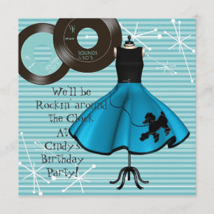 Geburtstagsfeier im Stil der 1950er Jahre Einladung