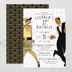 Geburtstagsfeier im Stil von Art Déco/Great Gatsby Einladung
