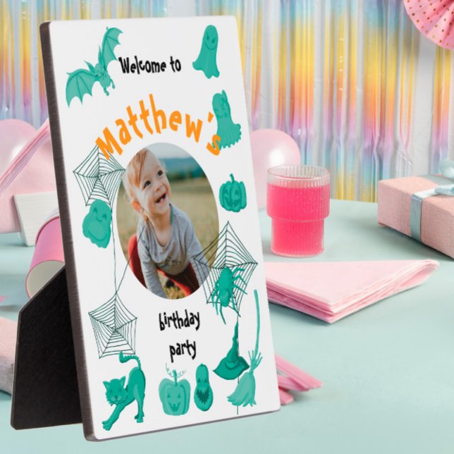 Geburtstagsfeier in Weiß und Grün Fotoplatte (Von Creator hochgeladen)