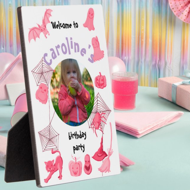 Geburtstagsfeier in Weiß und Rosa Fotoplatte (Von Creator hochgeladen)