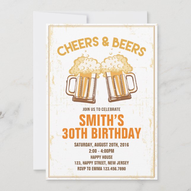 Geburtstagsfeier - jedes Alter Einladung (Vorderseite)