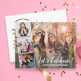 Geburtstagsfeier jedes Jahr Moderne FotoCollage Postkarte