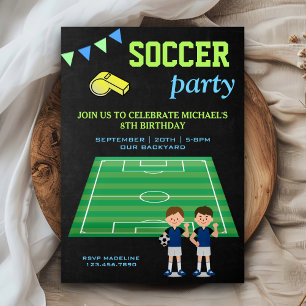 Geburtstagsfeier Jungen Fußball Sport-Thema Einladung