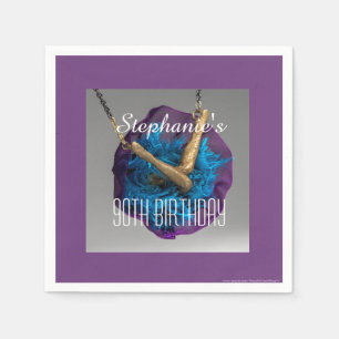 Geburtstagsfeier Lila und grau Serviette