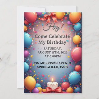 Geburtstagsfeier mit Ballons Einladung