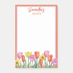Geburtstagsfeier mit floralen Tulpen Post-it Klebezettel