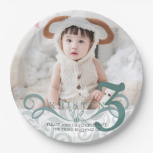 Geburtstagsfeier mit klassischem türkisfarbenem Fo Pappteller