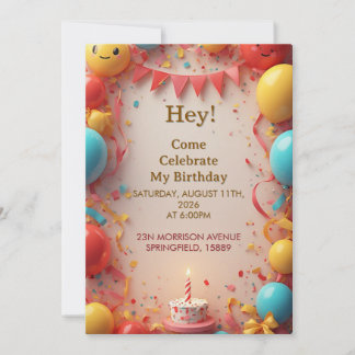 Geburtstagsfeier mit Luftballons Einladung