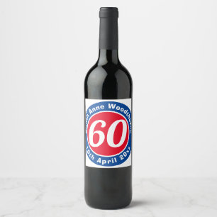 Geburtstagsfeier mit Name, Alter und Datum Wein Weinetikett