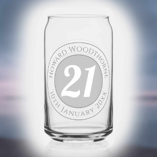 Geburtstagsfeier mit Namen, Alter und Geburtstag Dosenglas