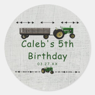 Geburtstagsfeier Mitgebsel Bauernhof Traktor Runder Aufkleber