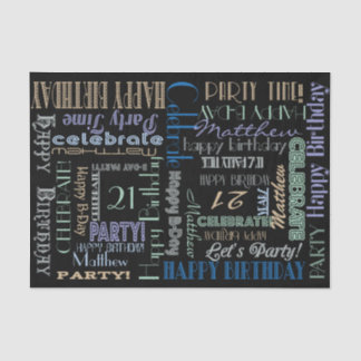 Geburtstagsfeier! NAME UND ALTER cooler Pasteten Seidenpapier