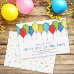 Geburtstagsfeier Niedliche Balloons Confetti Einladung<br><div class="desc">Einladung zum Geburtstag von Ballons. Für Kinder, Erwachsene oder jeden Geburtstag eines Jahres. Moderne Konfetti und Ballons können für Überraschungen Party Einladungen oder jedes Party verwendet werden. Ein lustiger Start zu Ihrer Geburtstagsfeier. Dieses Design bietet Geburtstagsparty, einfachen modernen niedlichen, bunten Ballon Konfetti whimsical, trendige stylische Kalligraphie Skripttext, whimsical Typografy Design...</div>