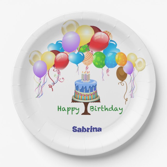 Geburtstagsfeier Pappteller (Vorderseite)