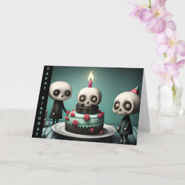 Geburtstagsfeier Party Kuchen Skelett Freunde Karte