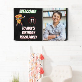 Geburtstagsfeier Pizza-Party Spaß Pizza-Scheibe Ki Banner