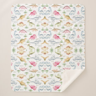 Geburtstagsfeier rosa Dinosaurier, Mädchen-Dinosau Sherpadecke