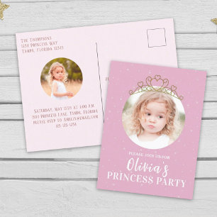 Geburtstagsfeier Rosa Foto Prinzessin Einfach Süß Postkarte