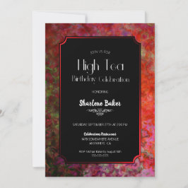 Geburtstagsfeier Rotes und Schwarzes Hohes Tee Einladung