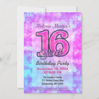 Geburtstagsfeier | Süß 16 Einladung