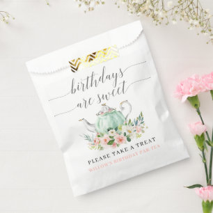 Geburtstagsfeier Teegesellschaft Geburtstage sind  Geschenktütchen