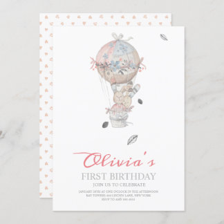 Geburtstagsfeier von Boho Heißluftballon Einladung