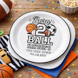 Geburtstagsfeier zum 2. Geburtstag mit Sportthema  Pappteller