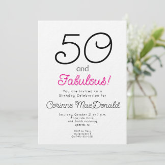 Geburtstagsfeier zum 50. in Pink - Fifty and Fabul Einladung