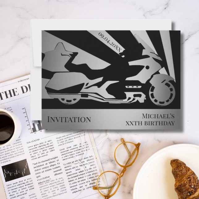 Geburtstagsfeier zum Thema Motorrad - Einladung (Von Creator hochgeladen)