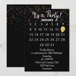 Geburtstagsfeiertag mit Confetti Einladung