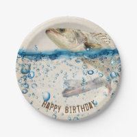 Geburtstagsfisch, der aus dem Wasser springt