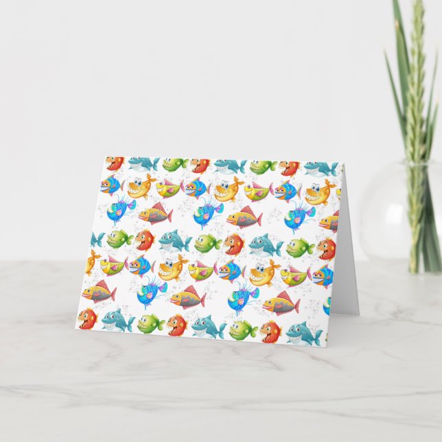 Geburtstagsfisch in Blasen Karte (Vorderseite)