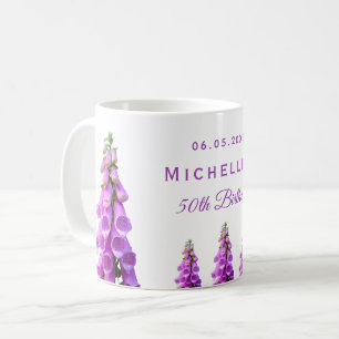 Geburtstagsfloralen Wildblumen rosa lila Kaffeetasse