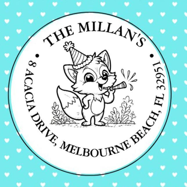 Geburtstagsfokusthema Permastempel (Make every birthday special with a fox theme self-inking stamp)