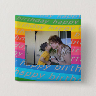 Geburtstagsfoto-Button/Pin-Vorlage Button