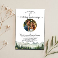 Geburtstagsfoto mit Berg-Tannen zum 1. Hochzeitsta
