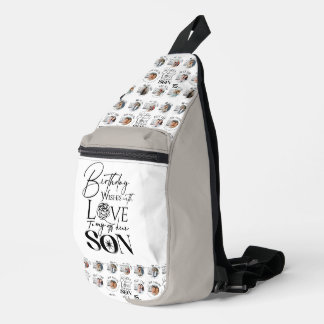 Geburtstagsfoto-Montage-Design für den Sohn Crossbody Bag
