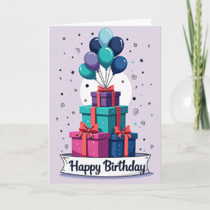 Geburtstagsfreude-Geschenkstapel-Karte Karte
