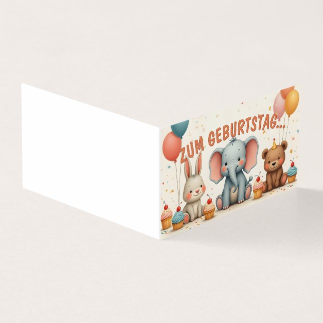Geburtstagsfreude mit tierischen Freunden (Vorderseite)