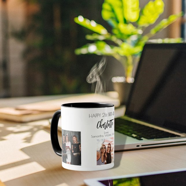 Geburtstagsfreund Schwarze Fotos Tasse (Von Creator hochgeladen)