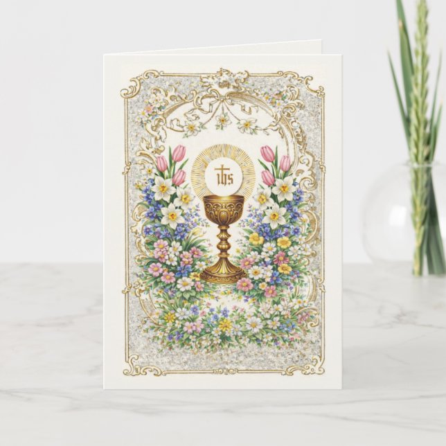 Geburtstagsgebet Eucharistie Schrift Priester Karte (Vorderseite)