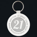 Geburtstagsgedenken mit Name, Alter und Datum Schlüsselanhänger<br><div class="desc">Erinnern Sie sich an einen bedeutenden Geburtstag mit einem Keyring,  der mit dem Namen des Empfängers,  seinem Alter und seinem Geburtstag geschmückt ist. Ein spezieller Sake,  der auch praktisch ist.</div>