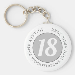 Geburtstagsgedenken mit Name, Alter und Datum Schlüsselanhänger